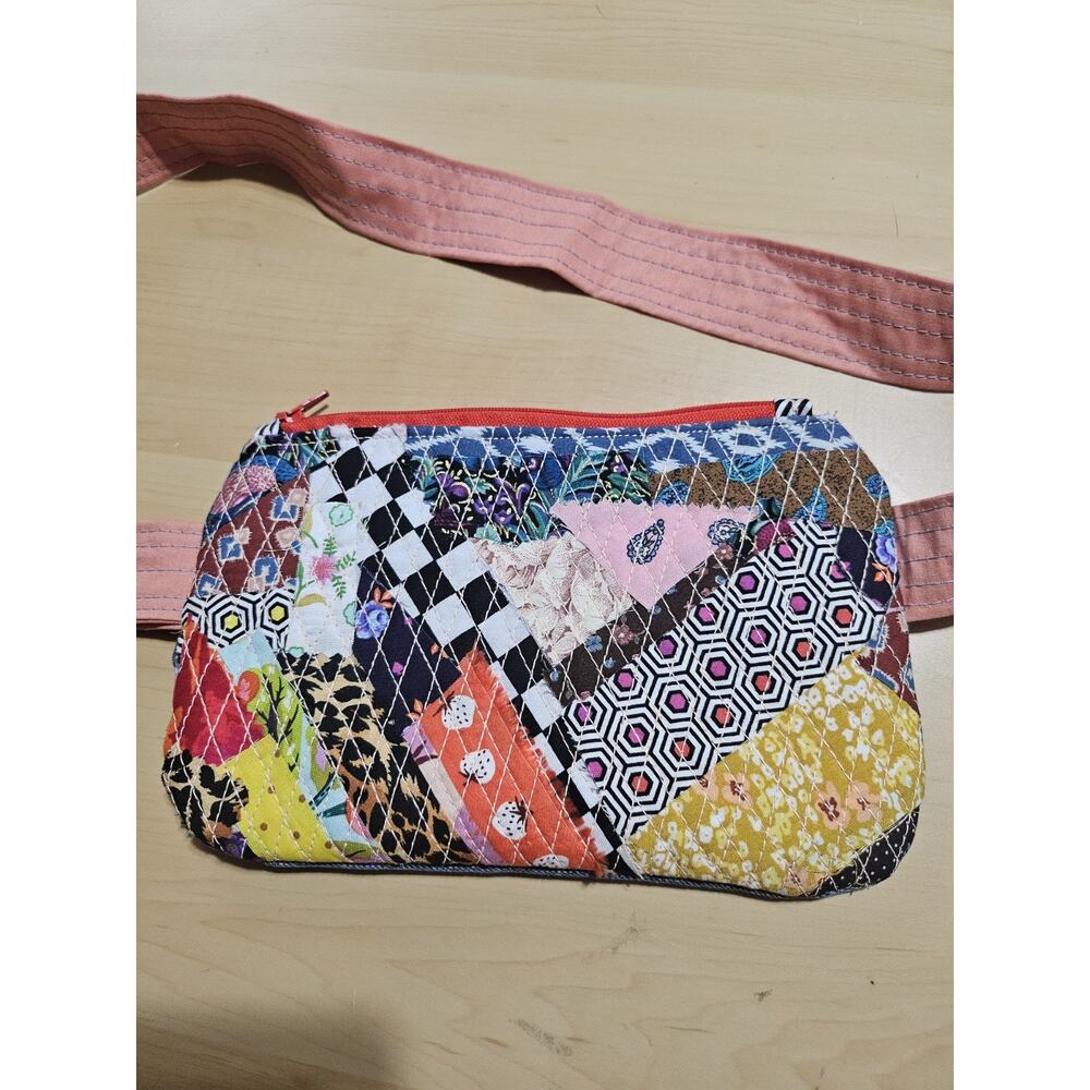 Handmade Upcycled Fanny Pack Sling Bag Belt Bag Adjustable Tie Strap Quilted - Picture 2 of 7